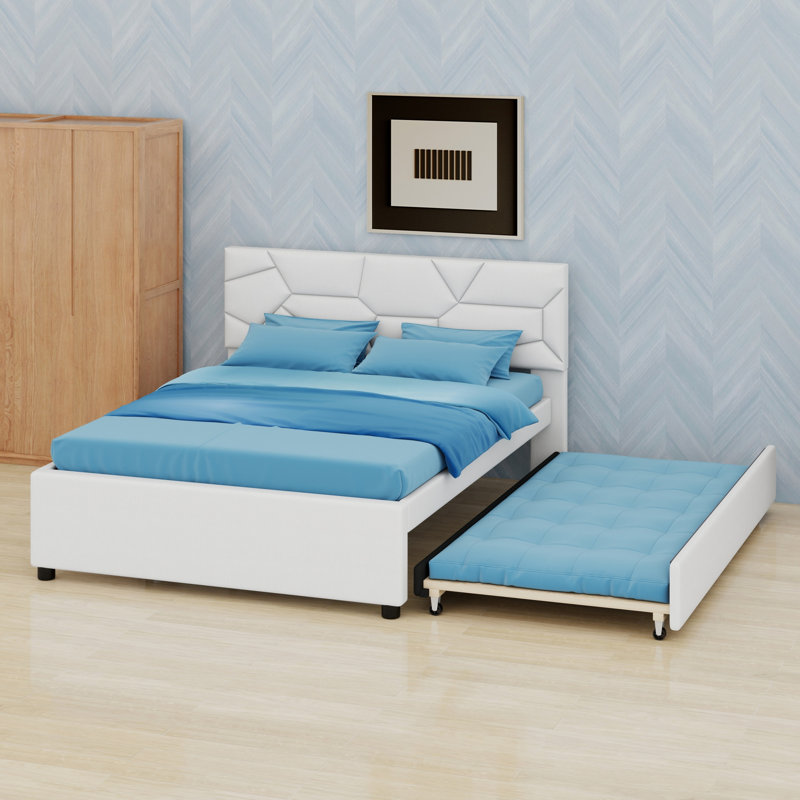 Lit plateforme tapissier Modern, Beige