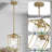 1-Light Gold Lantern Pendant With Glass Shade 