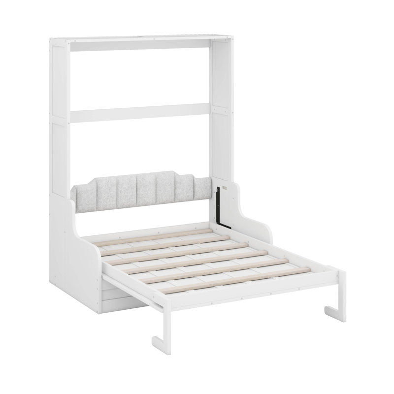 Grand lit escamotable avec coussin, Blanc