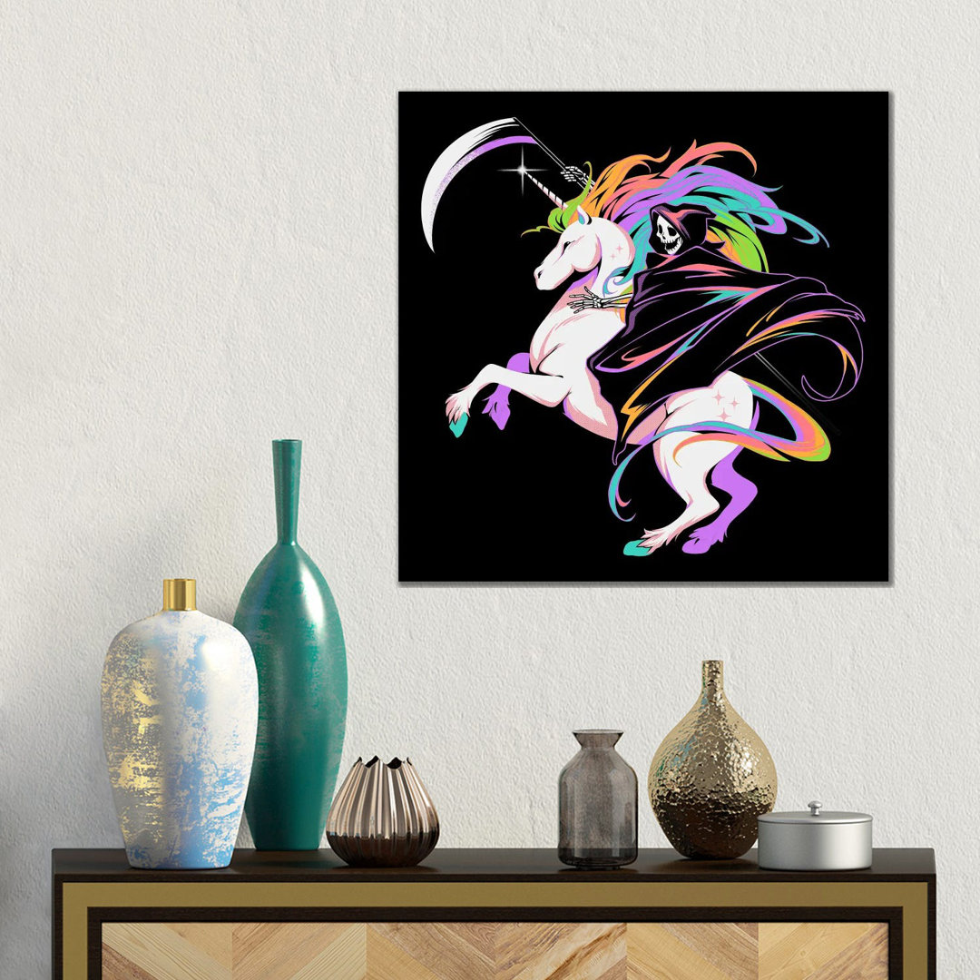 Death Unicorn von Tobias Fonseca - Galerie-verpackte Leinwand Giclée