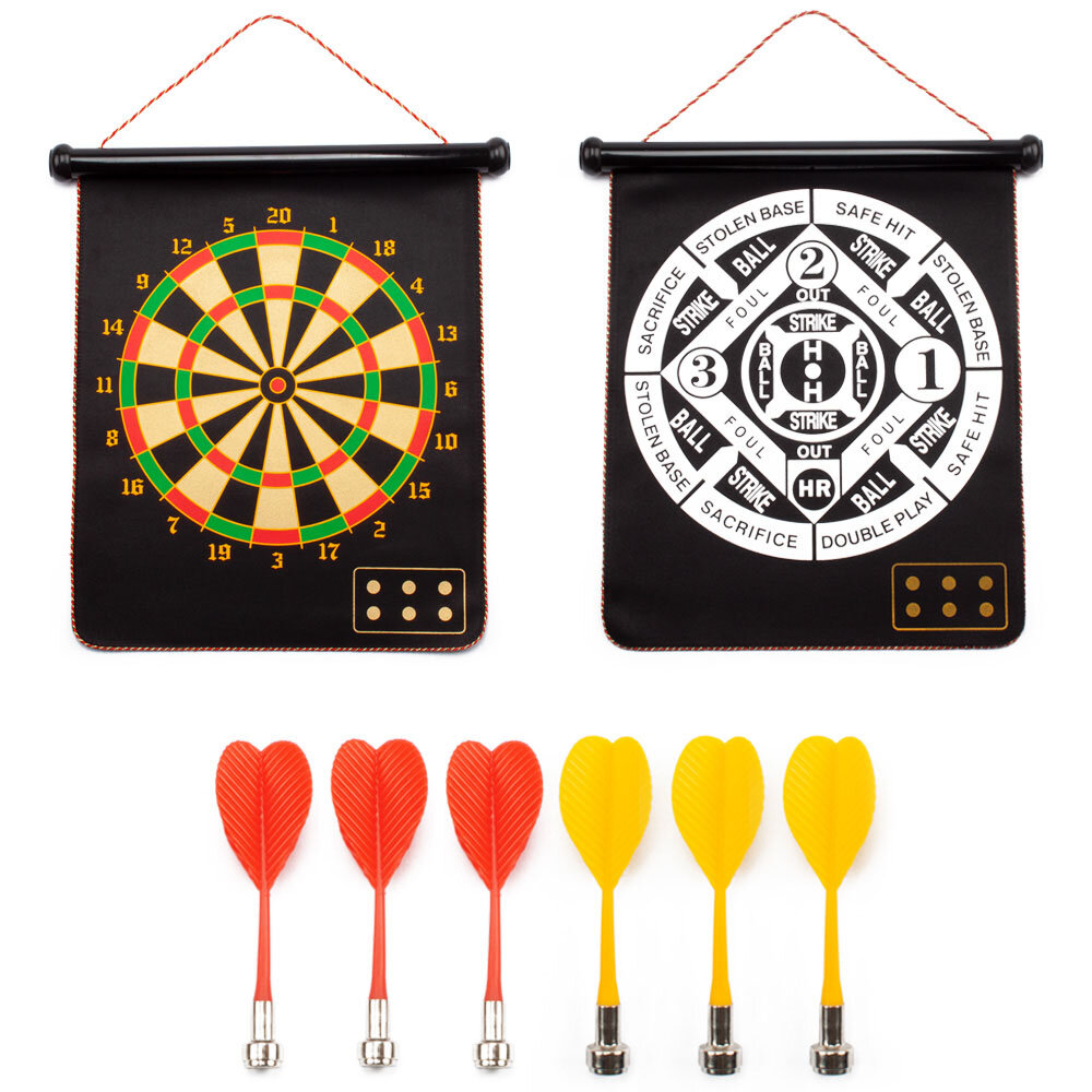 Toy Time Kids' Magnetic Roll-up Dart Board And Bullseye Game With