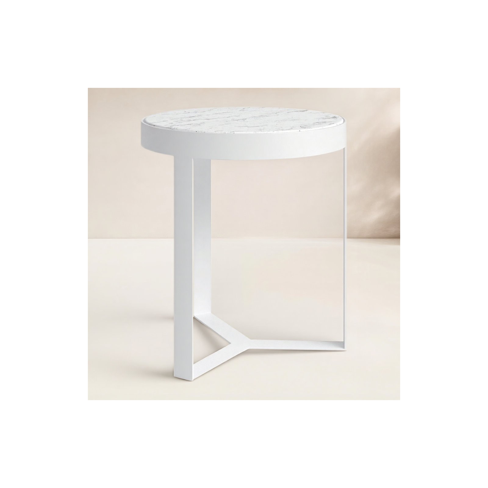 Megara 18'' Marble Outdoor Side Table