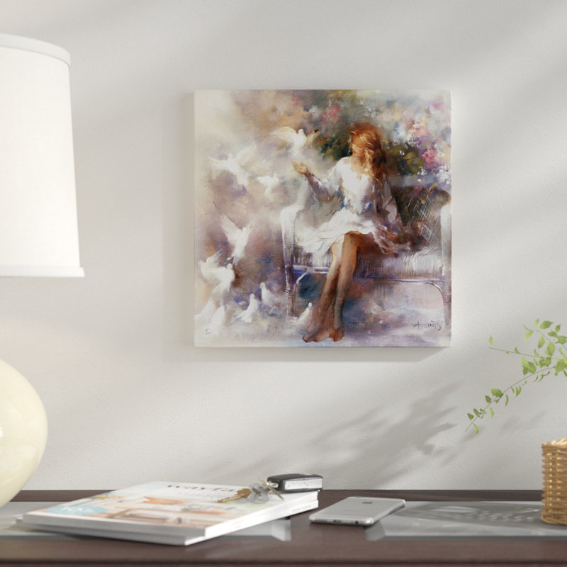 «White Dreams», reproduction sur toile, H 12 po x l 12 po x P 1,5 po, Pas de tapis, Toile tendue