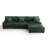4 - Piece Upholstered Green Faux Rabbit Fur Flannel Modular Sectional Sofa with Throw Pillows & Removable Ottomans-2062713292