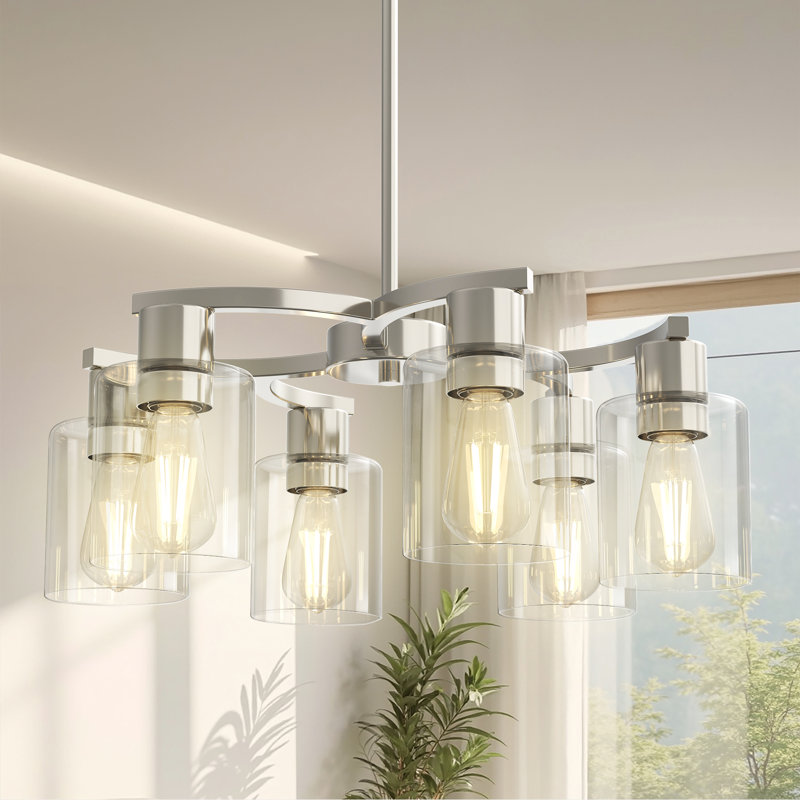 Lustre géométrique 6 lumières 20 pouces