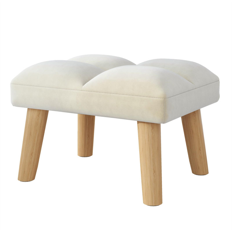 40cm Wide Footstool Ottoman, Cream