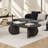 Erandi 51.2” Modern Wood Coffee Table With Two Abstract Support