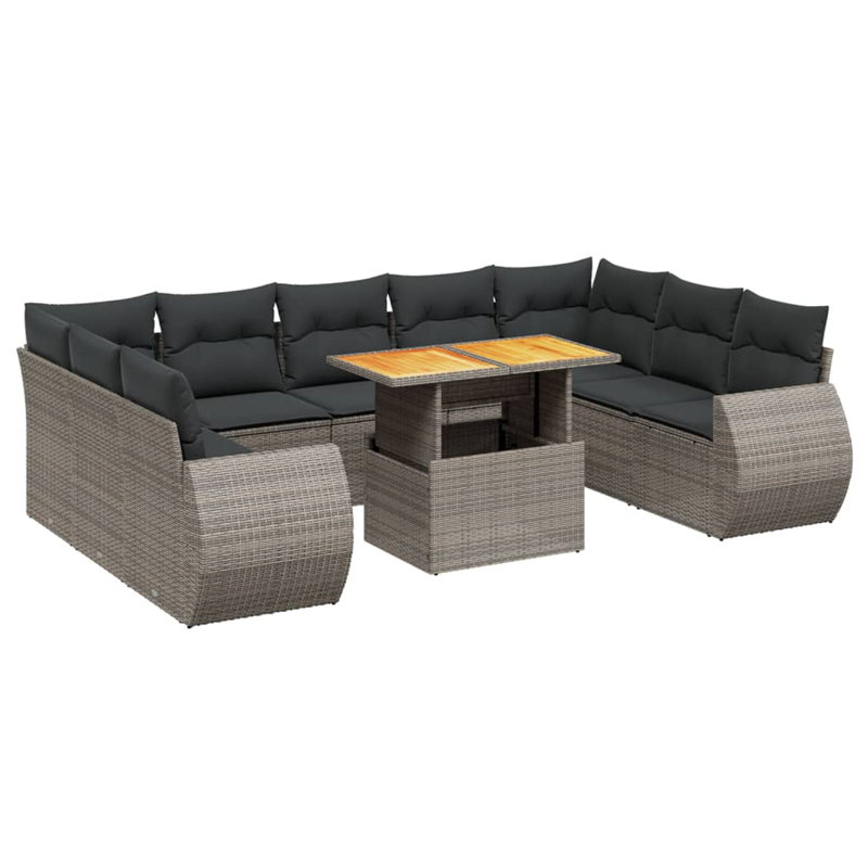 Ensemble de canapé de jardin Vidaxl gris