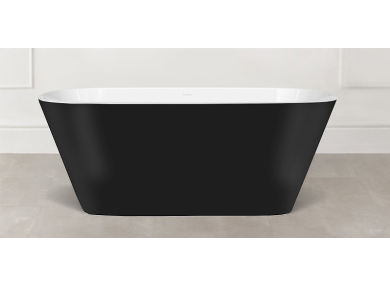 Painted Vetralla 58-3/4" X 29-2/8" Freestanding Soaking Bathtub In Volcanic Limestone With No Overflow Hole