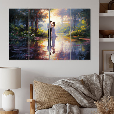 " Romantic Couple Landscape Loves Reflections " 4 - Pieces