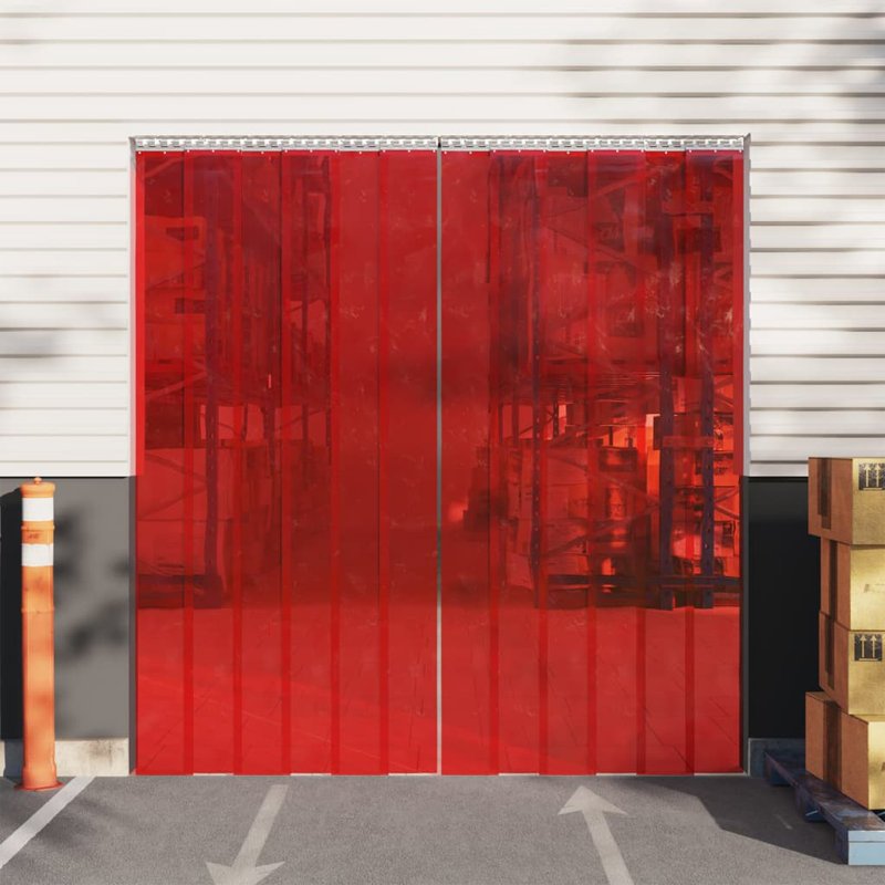 Plastic Sheer Door Curtain Single Panel, Width 20 x Drop 100 cm, Red