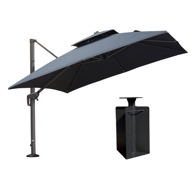 Parasol en porte-à-faux carré en tissu de 10 pi Kristy Kristy
