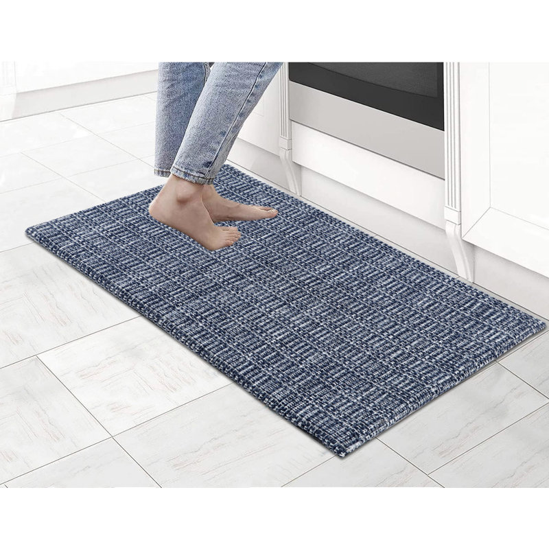 Woodcliff Water Resistant Anti-Fatigue Non-Skid Kitchen Mat, Blue