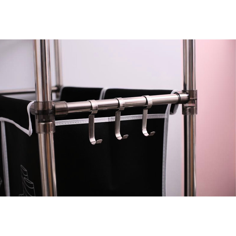 Laundry Hamper 3 Tier Laundry Sorter With 4 Removable Bags For Organizing Clothes, Laundry, Lights, Darks ,Three Hooks