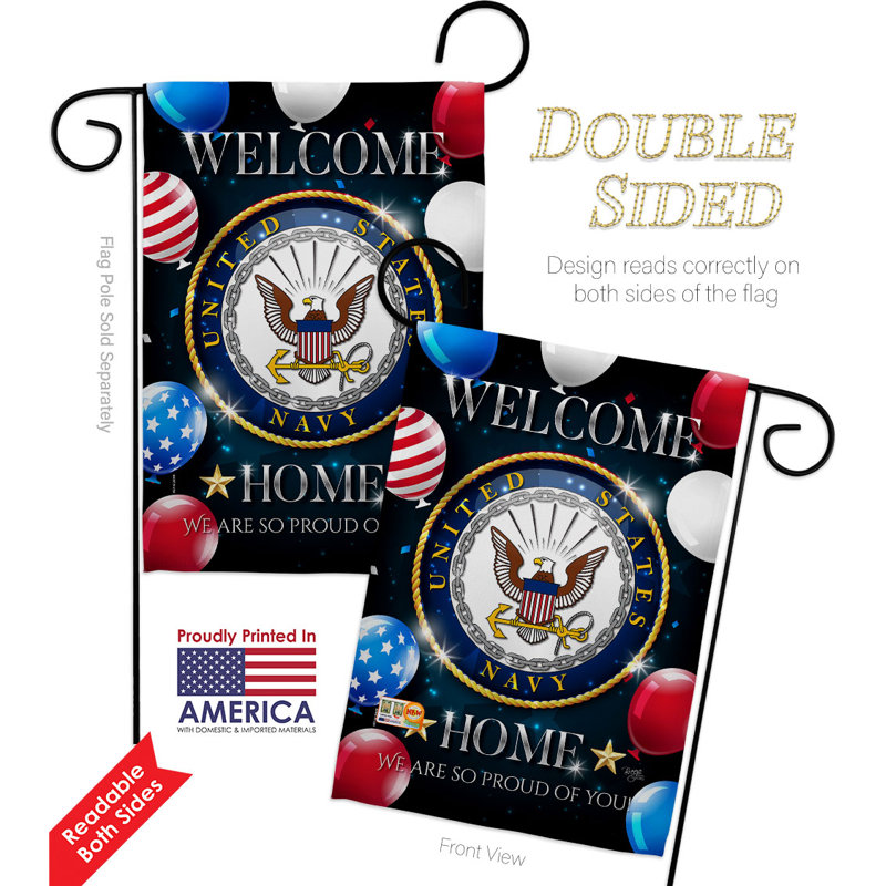 Drapeau de jardin en polyester 18,5 po x 13 po Welcome Garden