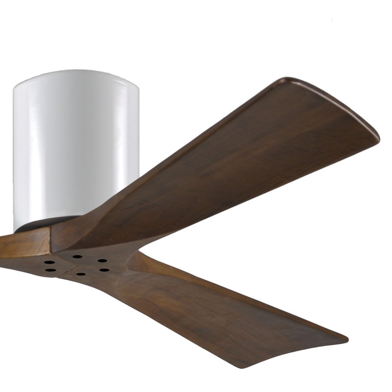 Ventilateur de plafond à 3 pales Olivier, Blanc brillant, Ton noyer, 52"