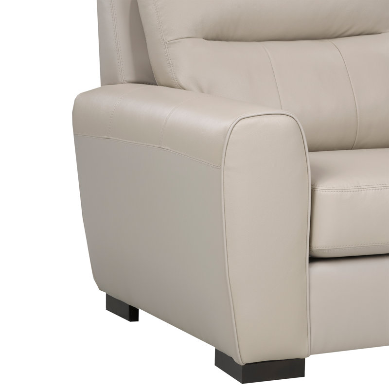 Ensemble de canapé et deux chaises en cuir Barton, taupe
