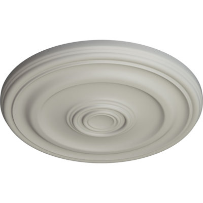Endurathane Devon Ceiling Medallion, 15 3/4"OD x 1 1/2"P (Fits Canopies up to 3 5/8"), Hand-Painted Pot of Cream Finish