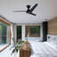 Ventilateur de plafond à 3 pales de 52 po à fixation encastrée et à abat-jour à 3 pales avec télécommande sans lumières, ventilateurs de plafond à 3 pales modernes à moteur à courant continu pour patio, salon - noir