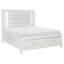 Ensemble de chambre à coucher grand lit, bois blanc, ensemble de 3 pièces avec 2 tables de chevet