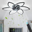 Ventilateur de plafond 30 pales à DEL 30,7 "avec lumière, télécommande et à intensité variable, 6 réglages de vitesse et minuterie, pour la chambre à coucher, la cuisine et le salon