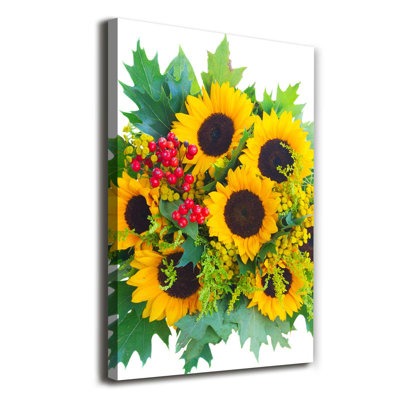 Bouquet Of Sunflowers - Wrapped Canvas Print