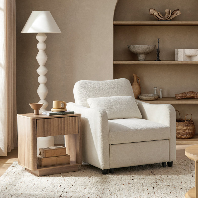 Lakari Upholstered Accent Chair, White Polyurethane