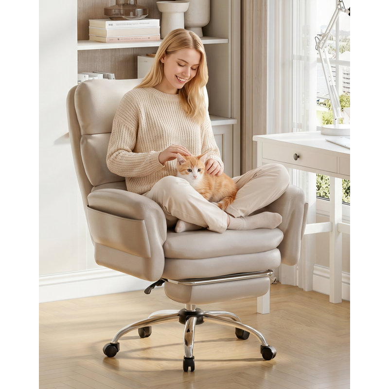 Brayden Studio with Headrest, Beige, Faxu Leather