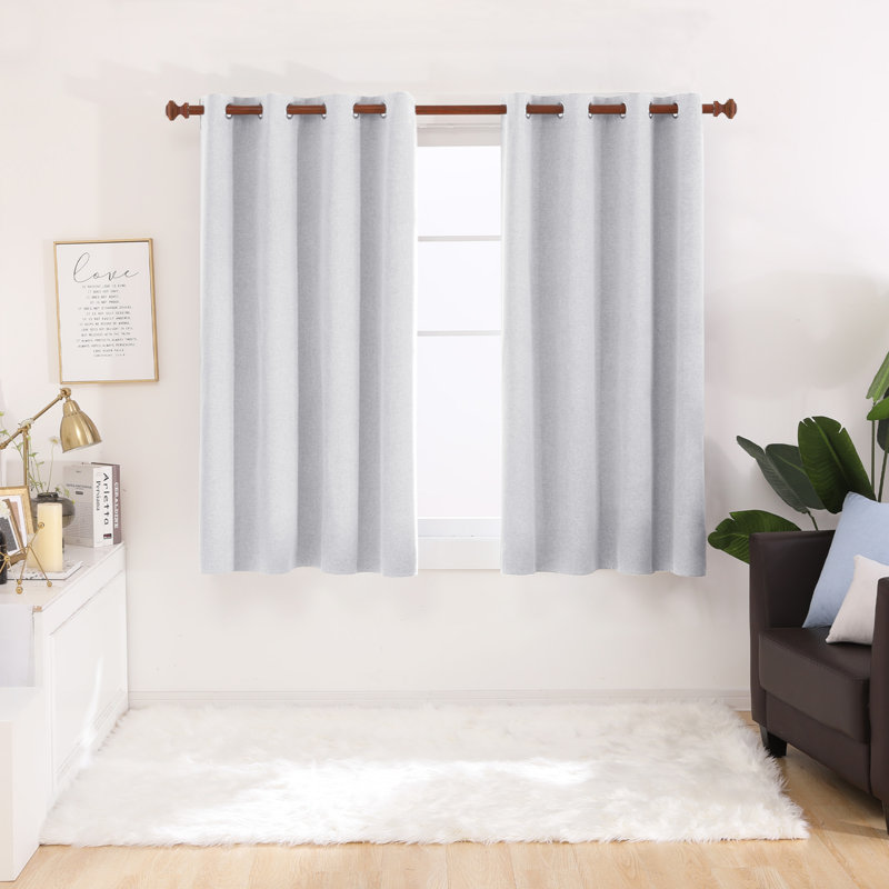 Riey Blackout Curtain Panel Pair, Grayish White, 52" W x 90" L