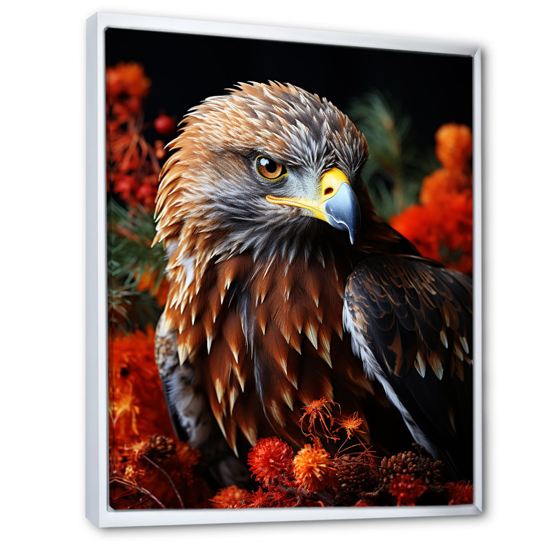 Prismatic Majestic Bold Eagle I - reproduction sur toile, Cadre flottant blanc, H 32 po x l 16 po x P 1 po