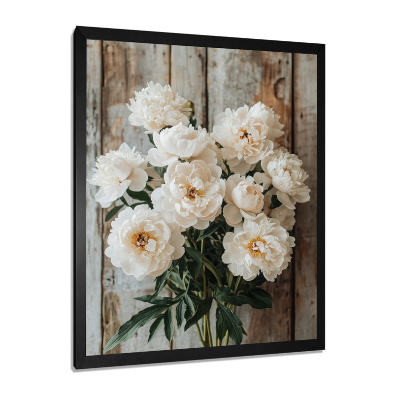 Ightham - Floral Wall Art, Noir, noir, noir, noir, H 20 po x l 12 po, Reproduction encadrée sans passe-partout
