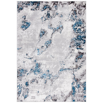 Mcelwain Abstract Gray/Blue Area Rug