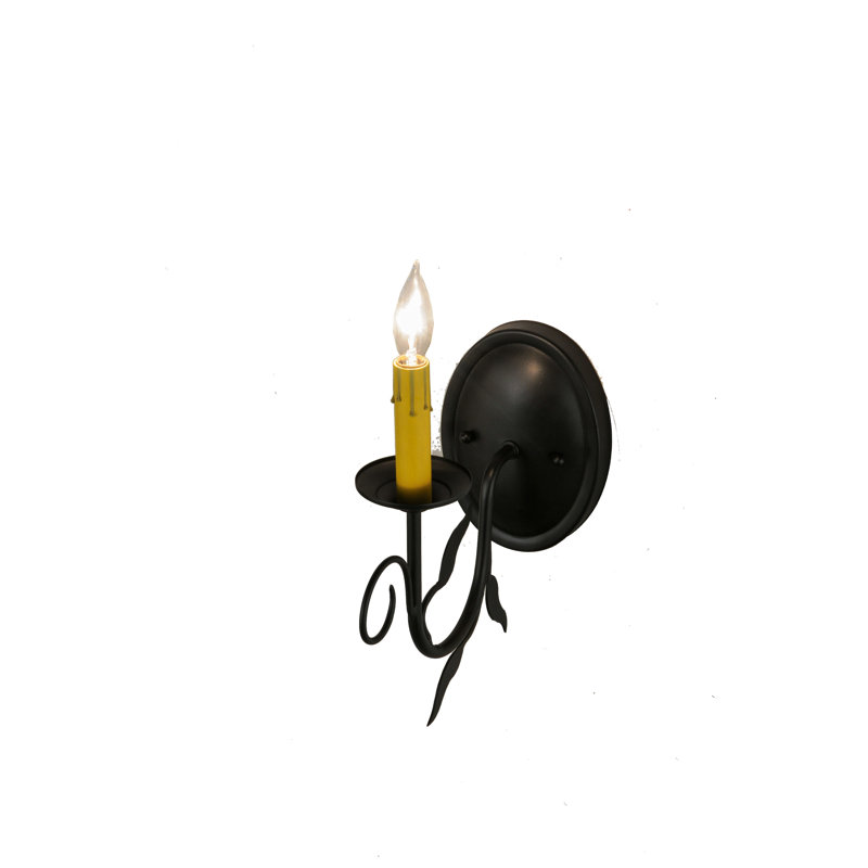Bordeaux Iron Candle Wall Light, Blackwash