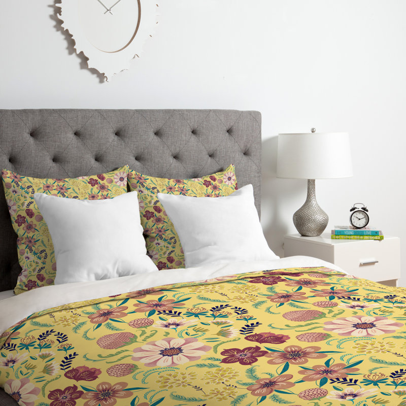 Ensemble de housse de couette floral, Housse de couette pour grand lit et 2 taies décor