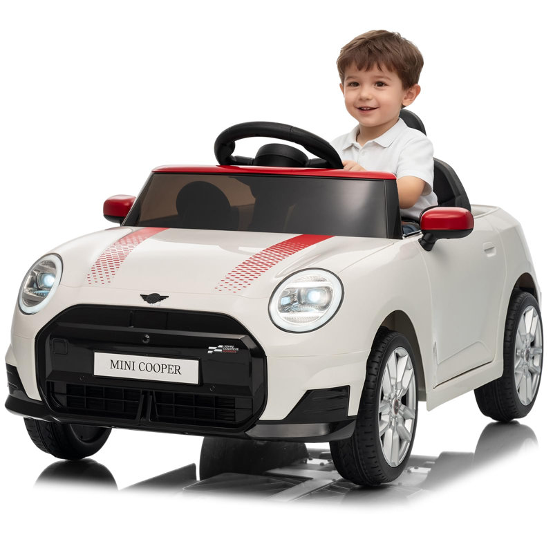MINI COOPER 12V Kids Electric Ride On Car with Remote, Bluetooth, MP3, LED Lights, 2 Modes, Twin Motors, 3‑6km/h, 30KG Load for Ages 3+, SX3518