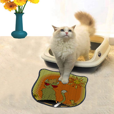 Durable Cat Litter Mat, 15.7 x 19.7 inches | 50% PVC / 50% Polyester, Machine Washable & Vacuum Friendly | Perfect for Easy Cleanup, Non-Slip Design to Keep Your Home Clean & Fresh, Ideal for Pet Owners