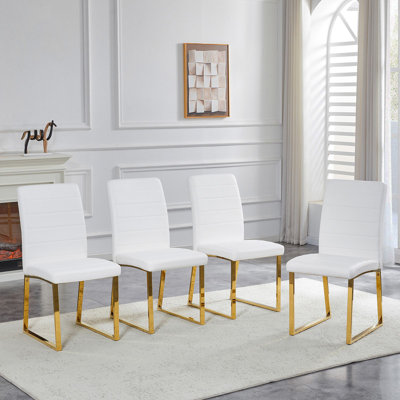 Modern Upholstered Faux Leather Dining Chairs