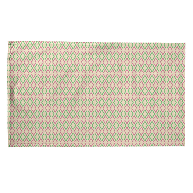 Torchon à losanges Arrow, Rose/vert, Polyester sergé
