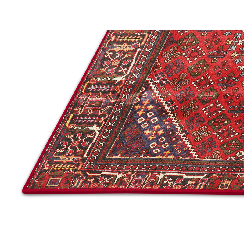 Tapis traditionnel mehroon/noir/crème, Rectangle 2 pi x 3 pi