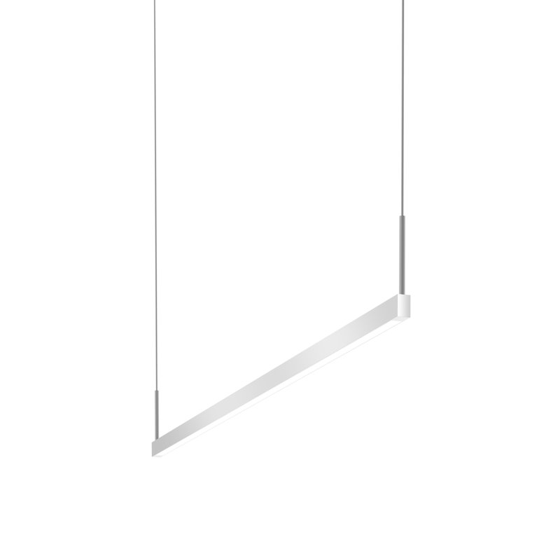 Sleek Silver Thin-Line 48" LED Pendant Light for Indoor/Outdoor