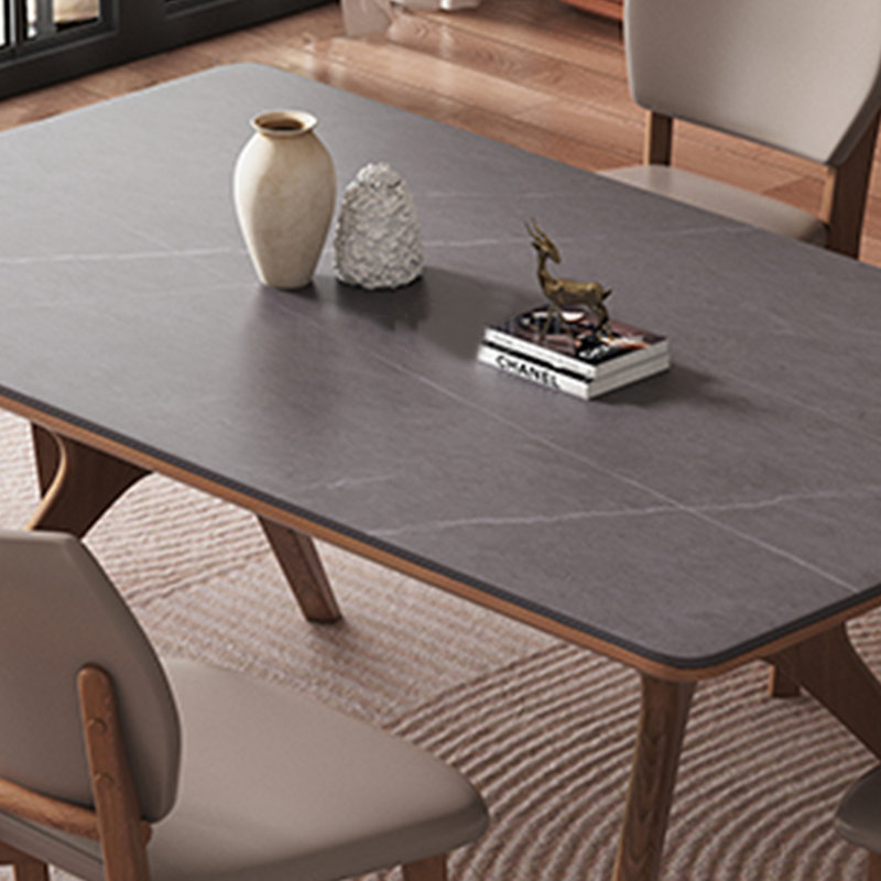 Rectangular rock slab dining table, 29.52"H x 70.86"L x 35.43"W