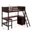 Lit mezzanine simple avec tablettes et bureau-850705731