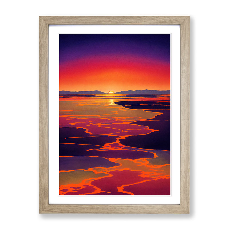 Unique Sunset - Framed Print, 64cm H x 46cm W x 2cm D, Oak Framed