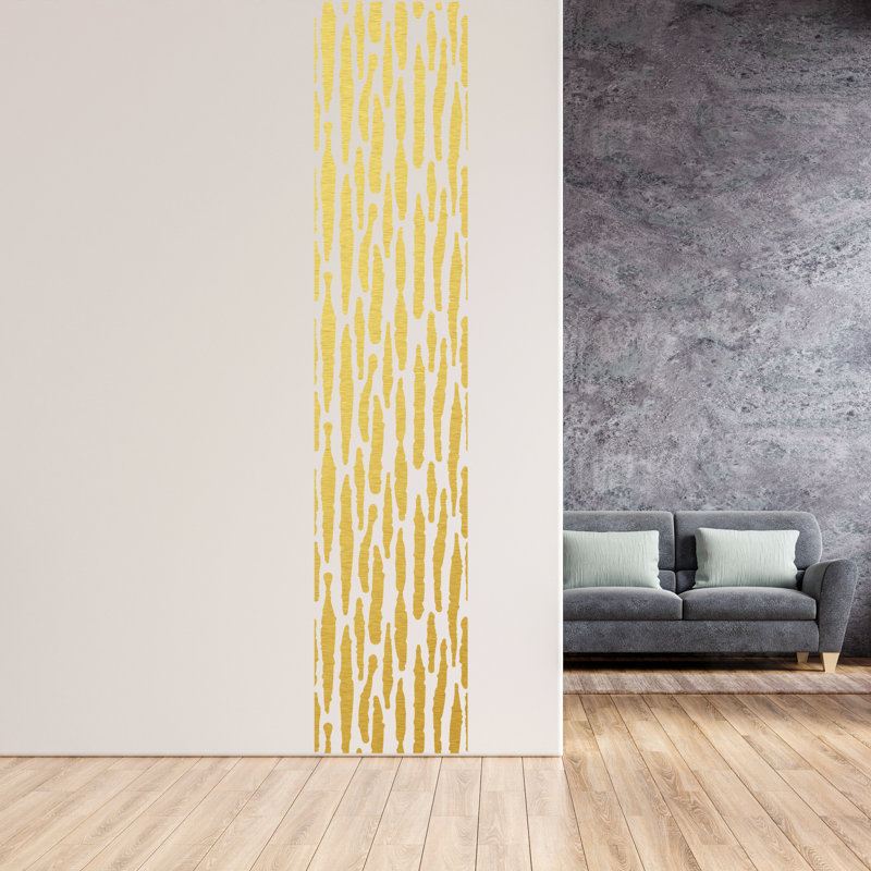 Abstract Non-Wall Damaging Wall Decal, Gold