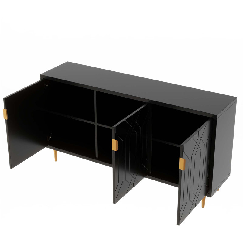 Buffet avec rangement, Noir