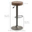 Ensemble de 2 tabourets de bar réglables modernes, brun