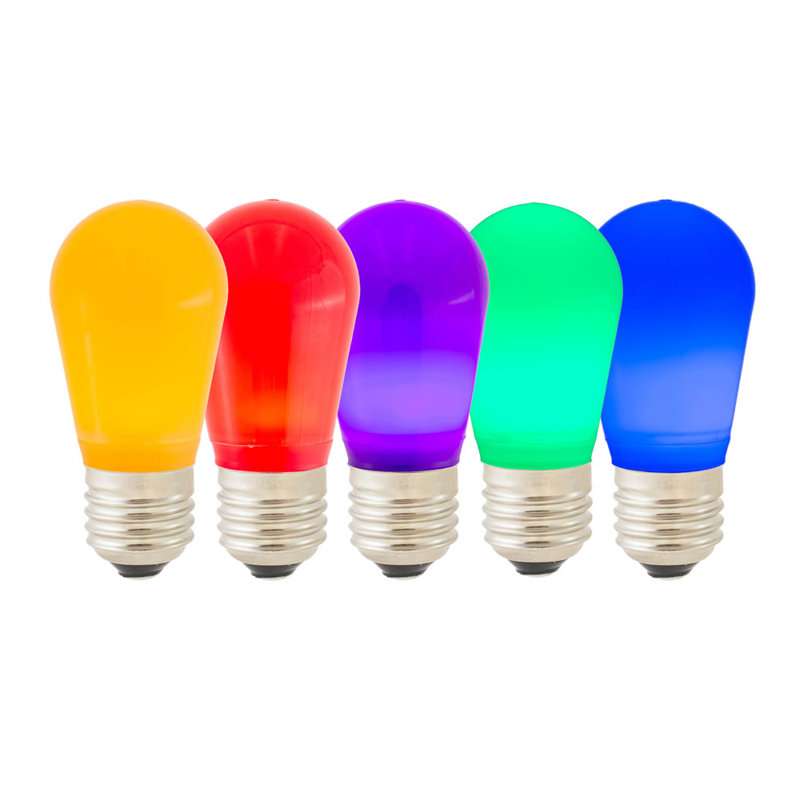 Ampoule en céramique S14 à DEL 130 V, 96 watts, 120 V, culot moyen E26, 10 ampoules par sac, Multi-couleur