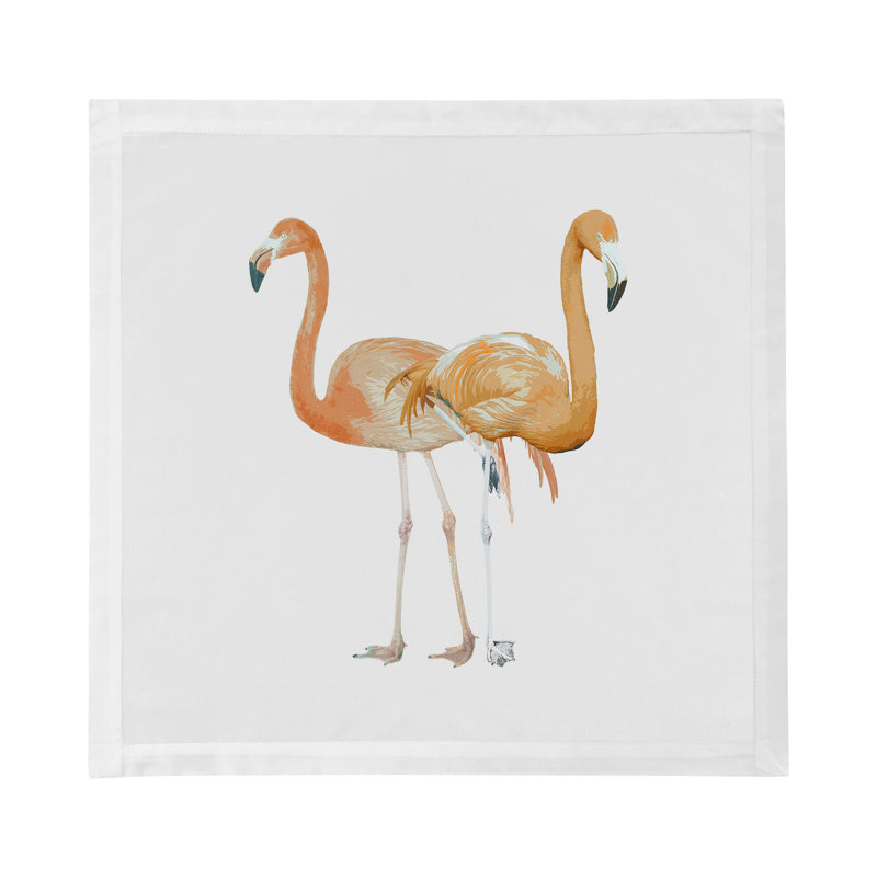 Flamingos in the Mirror Beverly Hemstitch 22" Linen/Cotton Blend Napkin, Granada