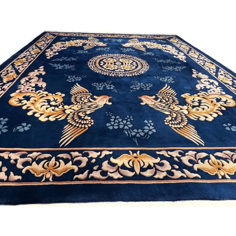 Oriental Area Rug in Navy Blue