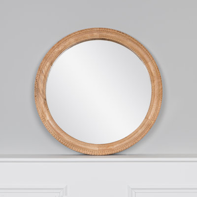 Ashwina Wood Round Wall Mirror